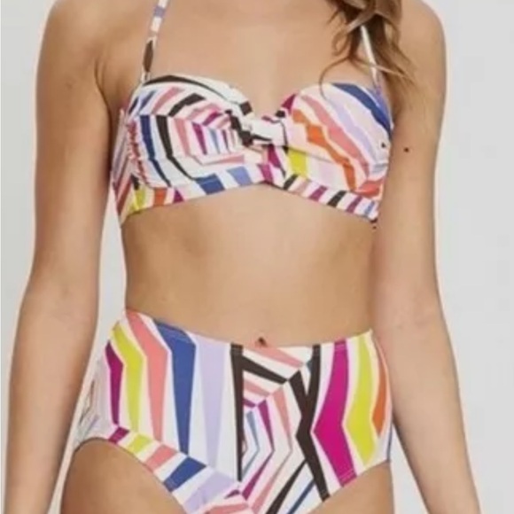 Kate Spade New York Bikini swimsuit Geobrella multi color Abstract 2 Piece Small - Picture 12 of 12